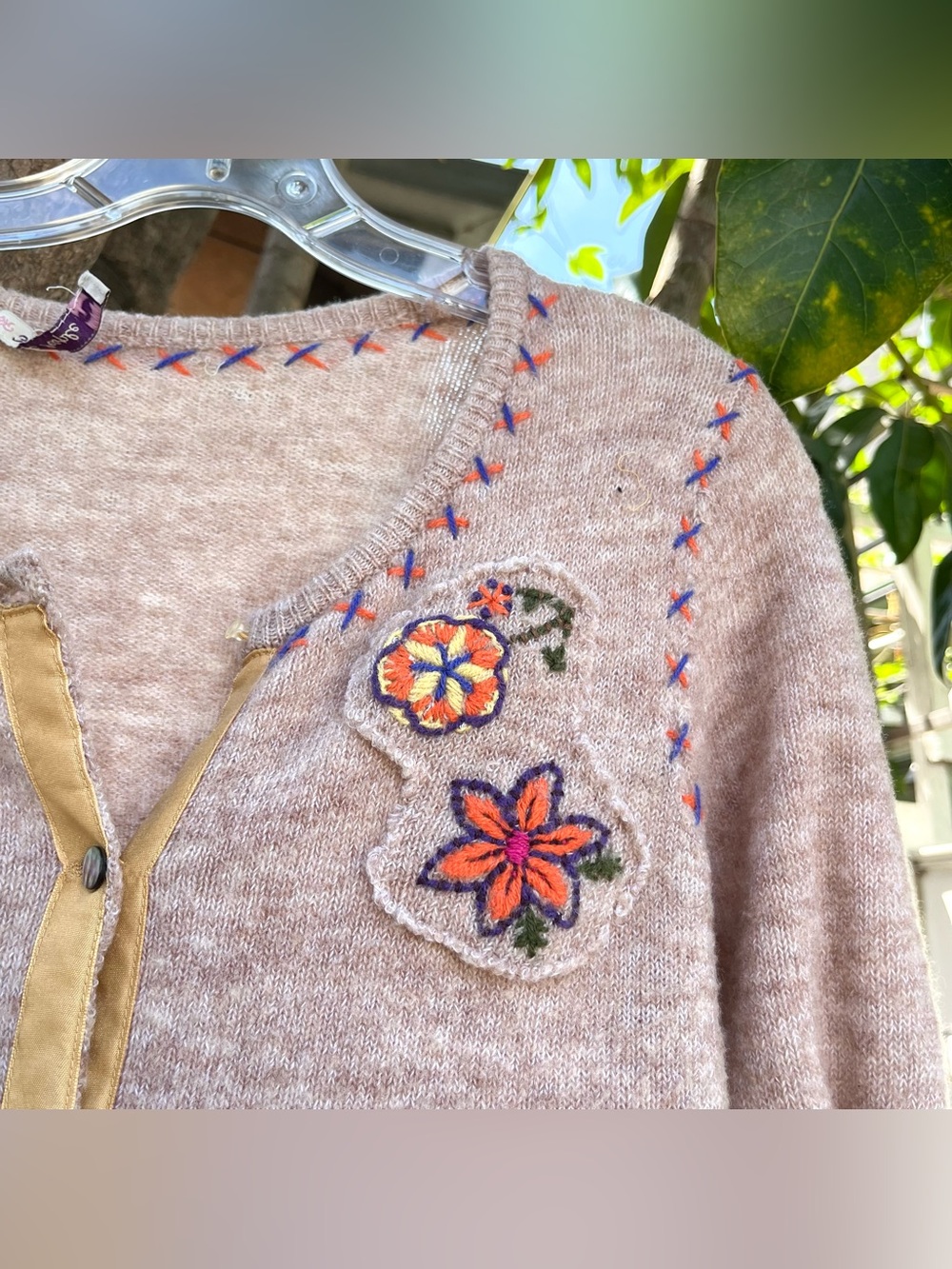 Vintage 2003 Free People Cream Embroidered Cardigan. - Picture 4 of 13